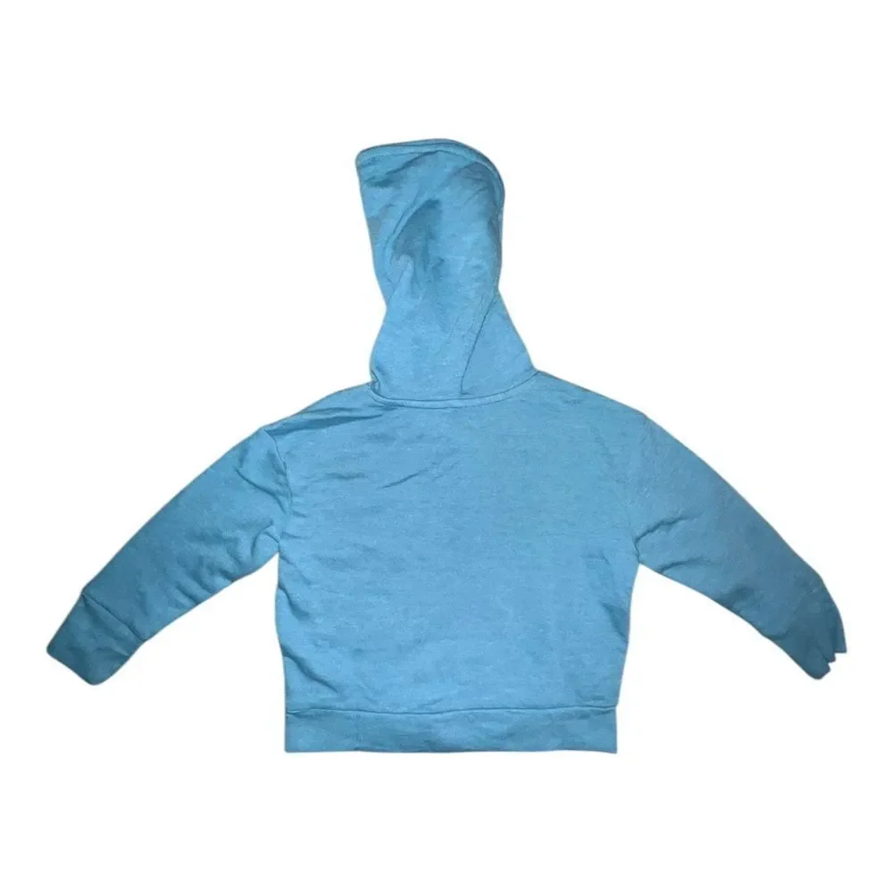 Gymboree Girls Blue Peace Hoodie Graphic Sweatshirt Small NWT
